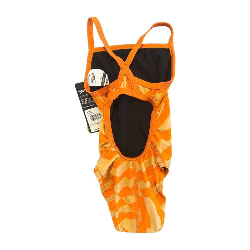 NWT Speedo Pro LT Girls Size 4/20 Youth Orange Swim Suit - Picture 6 of 7